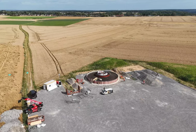 béton prêt à l'emploi socle éolienne temploux