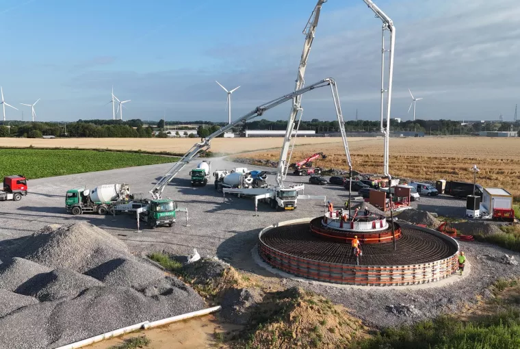 béton prêt à l'emploi socle éolienne temploux